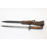 Swedish M1914 bayonet, 13 ins blade stamped EJAB maker's mark to ricasso, spring catch through