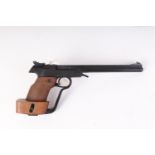 .177 Walther LP Mod.3 target air pistol (seals a/f), open sights, wood grips, in fitted case with