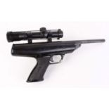 .22 BSA Scorpion break barrel air pistol, mounted 2 x 20 SMK scope