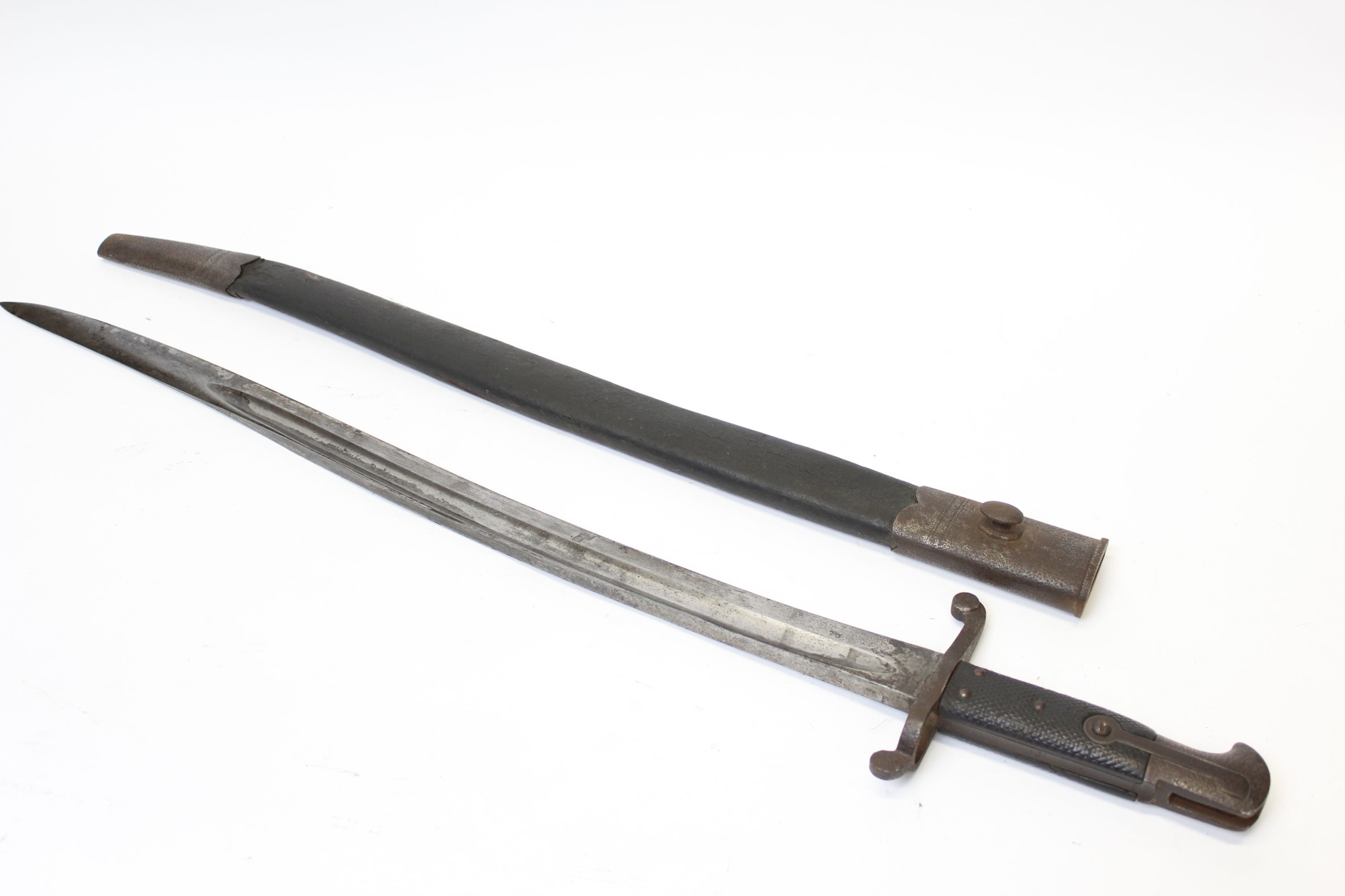 British P.1860 Yataghan (Martini-Henry) sword bayonet, 22½ ins single edged fullered blade with