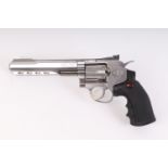 .177 Crosman SR357, Co2, 6 shot revolver with nickel finish, adjustable sights, shaped rubber