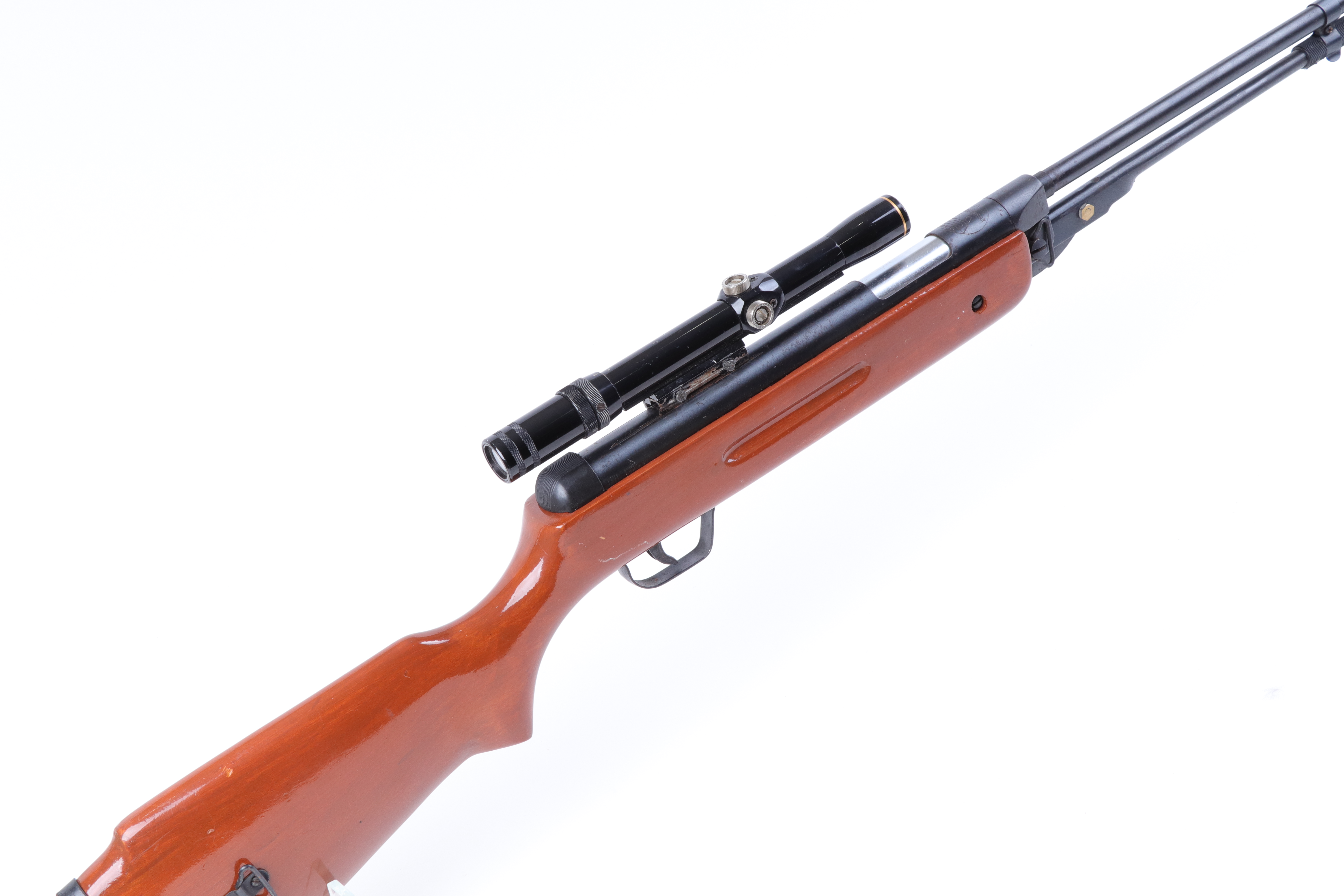 .22 Snowpeak under lever air rifle, hooded blade foresight, mounted scope, nvn [Purchasers note: Co - Image 4 of 6