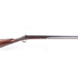 (S58) 14 bore Percussion single sporting gun, 30½ ins damascus twist part-octagonal barrel, half sto