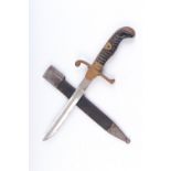 Decorative sidearm, 8 ins clip point blade by Alcoso, Solingen, oak leaf decorative brass crossguard