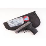 .177 Hammerli S26 semi automatic Co2 air pistol, with 8 shot magazine, tin of .177 pellets, and carr