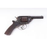 (S58) 54 bore Percussion Tranter Patent closed frame double action revolver, 4¼ ins octagonal barrel