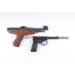 .177 Diana (Milboro) Mark IV over-lever air pistol; .177 Harrington 'The Gat' air pistol (2) [Purch