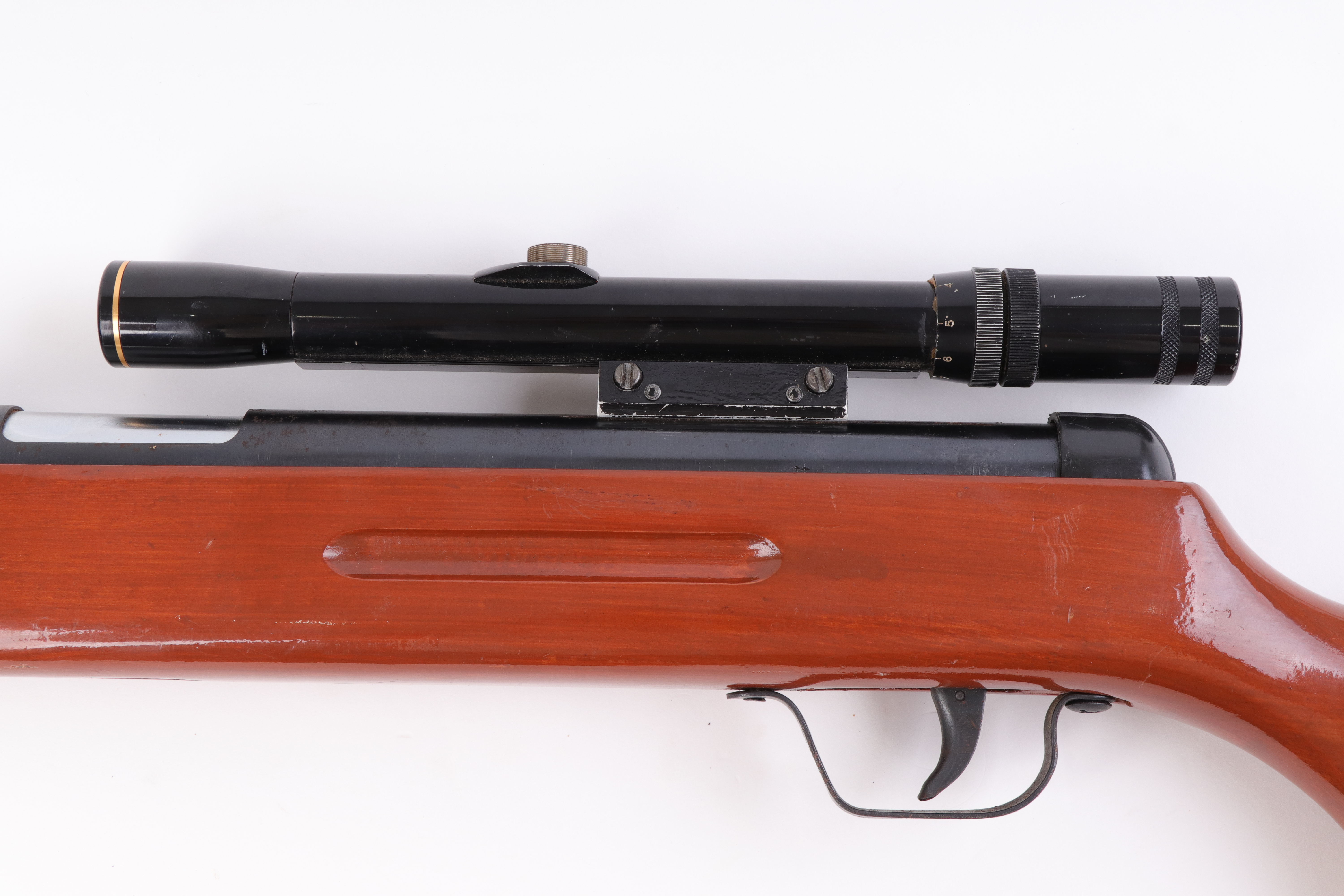 .22 Snowpeak under lever air rifle, hooded blade foresight, mounted scope, nvn [Purchasers note: Co - Image 6 of 6