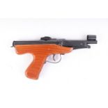 .177 Milbro Mk.IV top lever air pistol, hooded blade and notch sights, wood grips, nvn [Purchasers