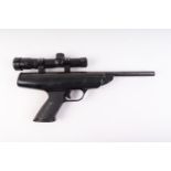 .22 BSA Scorpion break barrel air pistol, mounted 2 x 20 SMK scope [Purchasers note: Collection in