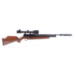 (S1) .22 Webley Raider PCP bolt action air rifle, fitted moderator, mounted 3-9 x 50 Mil-Dot scope,