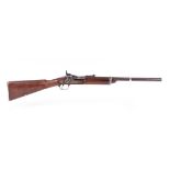 (S58) .577 Enfield Snider action single band carbine, 19 ins round barrel, half stocked with bead an