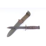 US M3 Camillus fighting knife, in US M8 scabbard