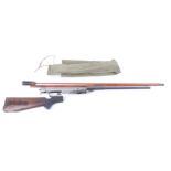 .177 Millita Patent break barrel air rifle, open sights, chrome action, pistol grip stock with steel