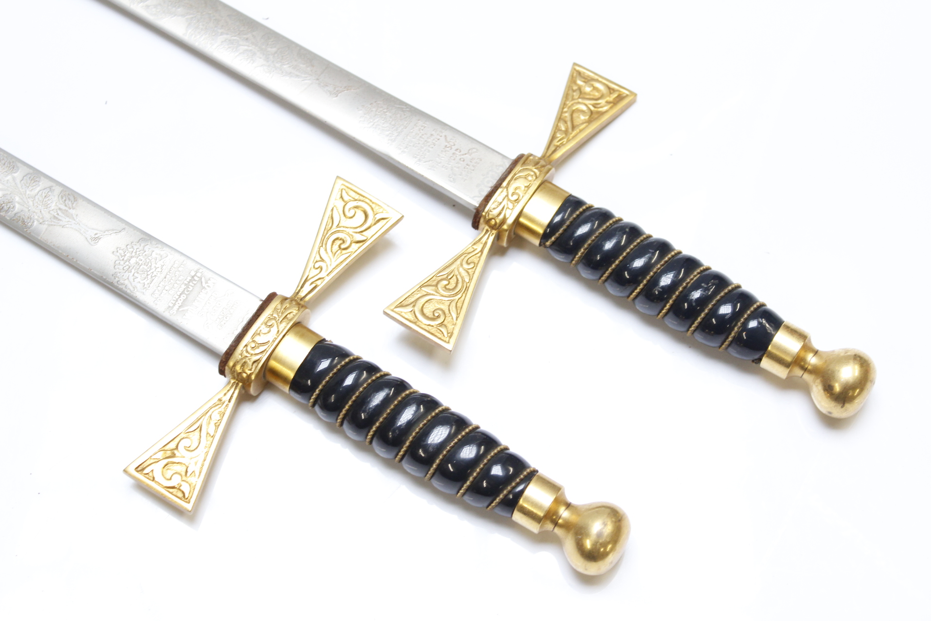 A pair of ceremonial or presentation swords in the Masonic rose croix style by Wilkinson Sword, each