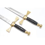 A pair of ceremonial or presentation swords in the Masonic rose croix style by Wilkinson Sword, each