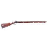 (S58) .450 Percussion sporting rifle by Ulbrich, Dresden, 30 ins brown damascus octagonal full stock
