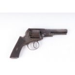 (S58) 80 bore Percussion Webley Bentley type closed frame double action revolver, 4 ins octagonal ba