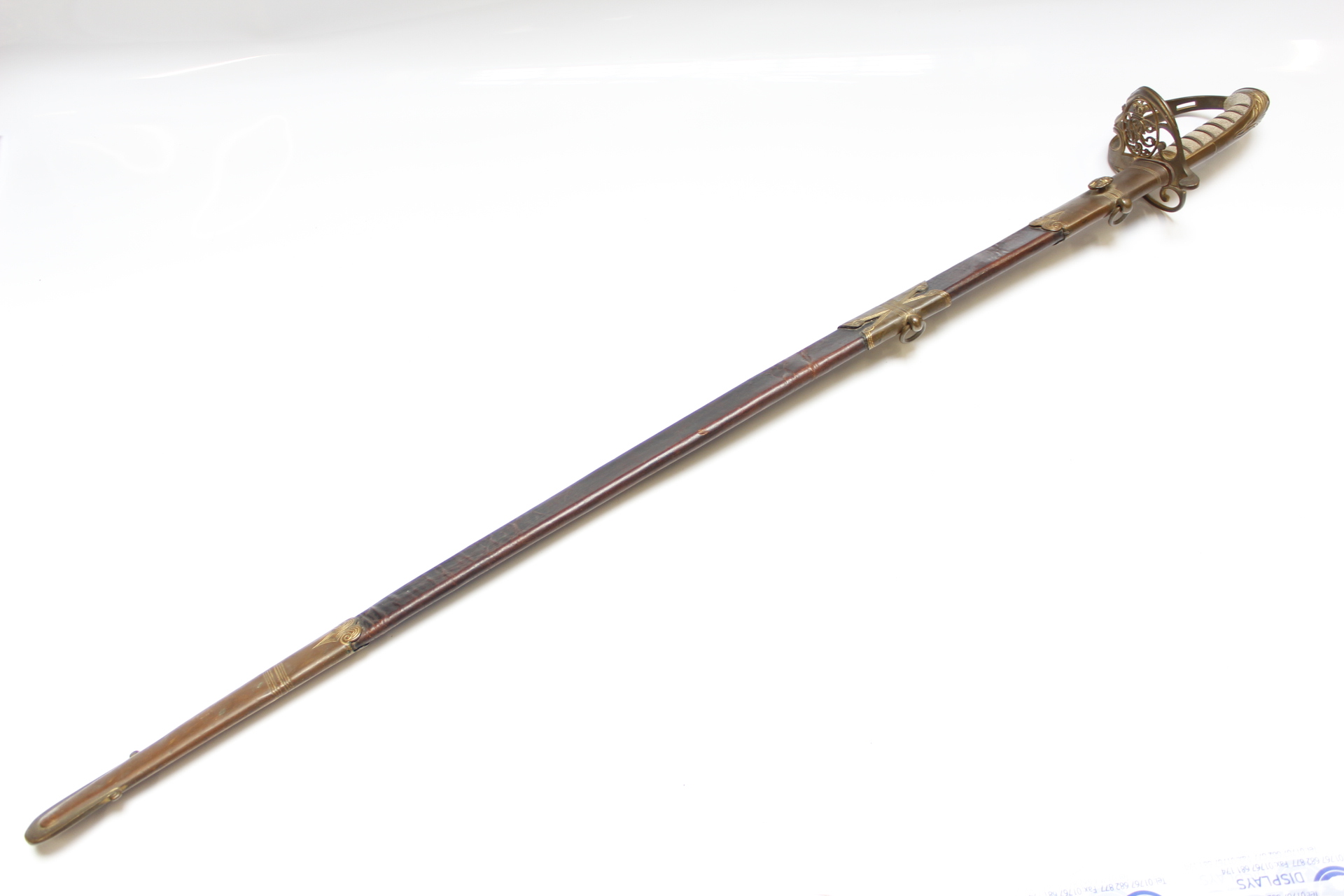 British Pattern 1822 Officer's sword, 32½ ins slightly curved fullered blade by Doland & Co., the bl - Image 7 of 8