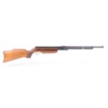 .22 Relum Tornado under lever air rifle, open sights, tap loading, scope grooves, Monte Carlo stock,