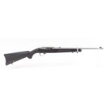 (S1) .22 Ruger 10/22 semi automatic carbine, 18½ ins screw cut stainless steel barrel,