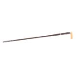 (S5/S2) 7mm Walking Stick Shotgun, two stage barrel painted brown with sighted ferrule and twist ope