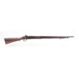 (S58) .750 Percussion musket, 32 ins fullstocked barrel (ramrod missing), brass mounted and with bra