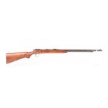 (S1) .22 BSA bolt action rifle, 25 ins barrel, blade and ramp sights, tube magazine, semi pistol gri