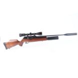 (S1) .22 BSA Super 10 bolt action pre charged air rifle, moderated barrel, multi shot rotary magazin