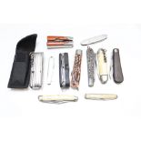 10 x assorted modern and vintage penknives including 2 x Sheffield-made knives by Richards and Wolst