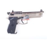 .177 Beretta (Umarex) Model 92 FS Co2 semi automatic air pistol, chrome frame, 2 x 8 shot magazines,