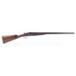 (S2) 12 bore boxlock ejector by Ugartechea, 28 ins chopper lump barrels, ½ & full, concave rib with
