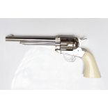 .177 Sheridan Cowboy Co2 revolver, 6 x pellet and 6 x BB cartridges, faux ivory handle, no. 18H48510