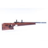 (S1) .22 Walther bolt action target rifle, 21 ins barrel with Parker Hale moderator, scope rings, ta