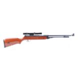 .22 Snowpeak under lever air rifle, hooded blade foresight, mounted scope, nvn [Purchasers note: Co