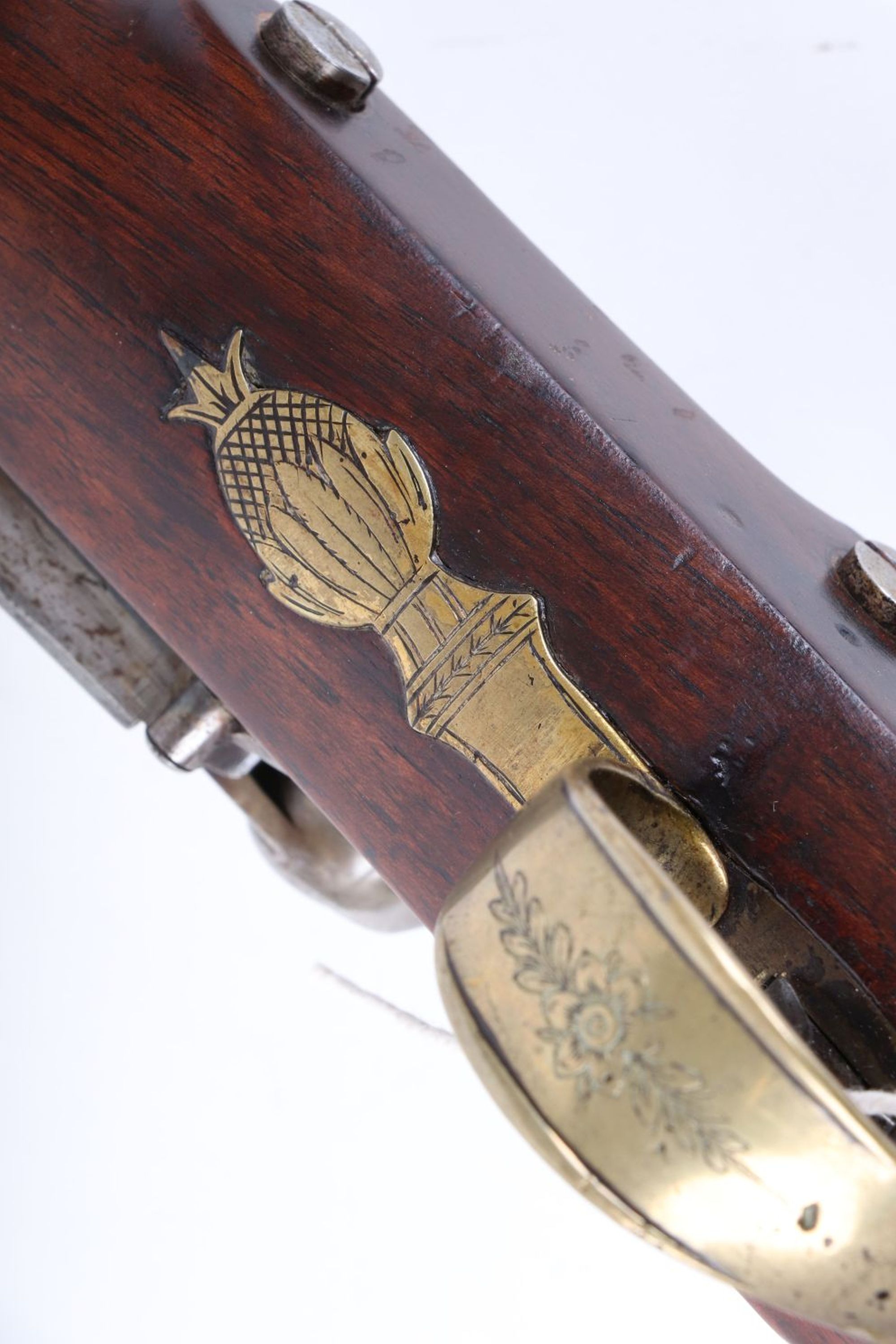 (S58) Flintlock Blunderbuss by H W Mortimer, 14 ins brass two stage full stocked bell mouth barrel w - Image 20 of 24