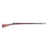 (S58) .656 Enfield Pattern 1859 Indian Army Sepoy's Percussion Musket, 39 ins three band barrel with