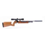 .22 Air Arms S200 bolt action pcp air rifle, fitted moderator, mounted 3-9 x 40 Hawke scope, 2 x 10