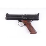 .22 Crosman Model 600 Co2 semi automatic air pistol, open sights, thumb rest target grips, no. 04266