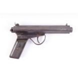 .177 Accles & Shelvoke Ltd. 'The Warrior' side lever air pistol, open sights, chequered wood grips w