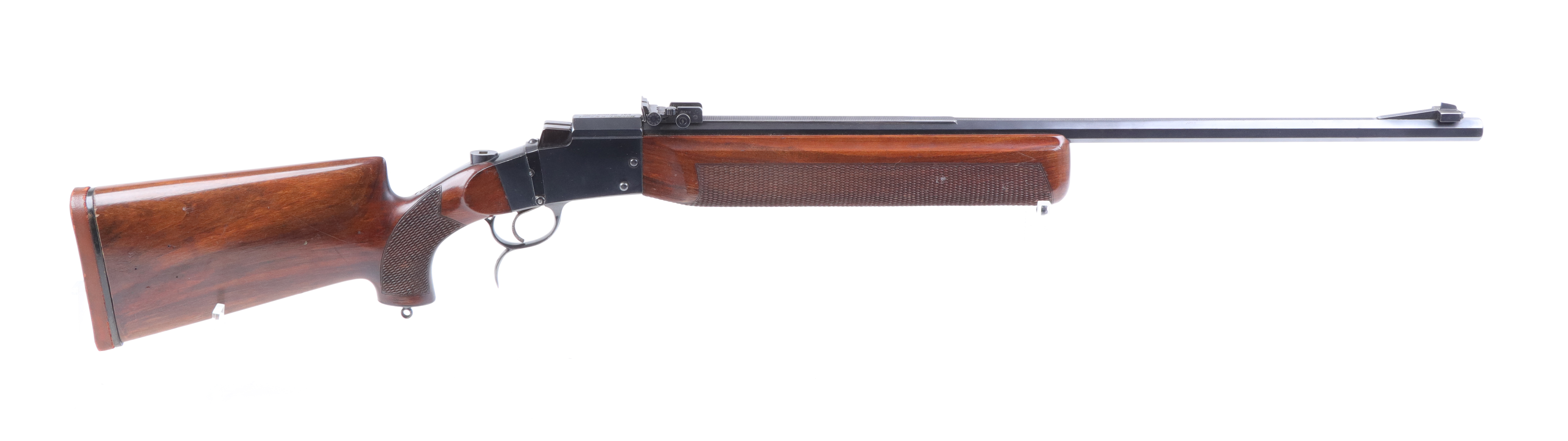 (S1) .22 Haenel K.K. Sport falling block target rifle, 26 ins octagonal heavy barrel with engine tur