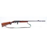 (S1) .22 Anschutz Modell 520 semi automatic rifle, 24 ins threaded barrel with Parker Hale moderator