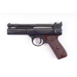 .22 Webley Premier top lever air pistol, open sights, chequered grips, no. 1407 [Purchasers note: C