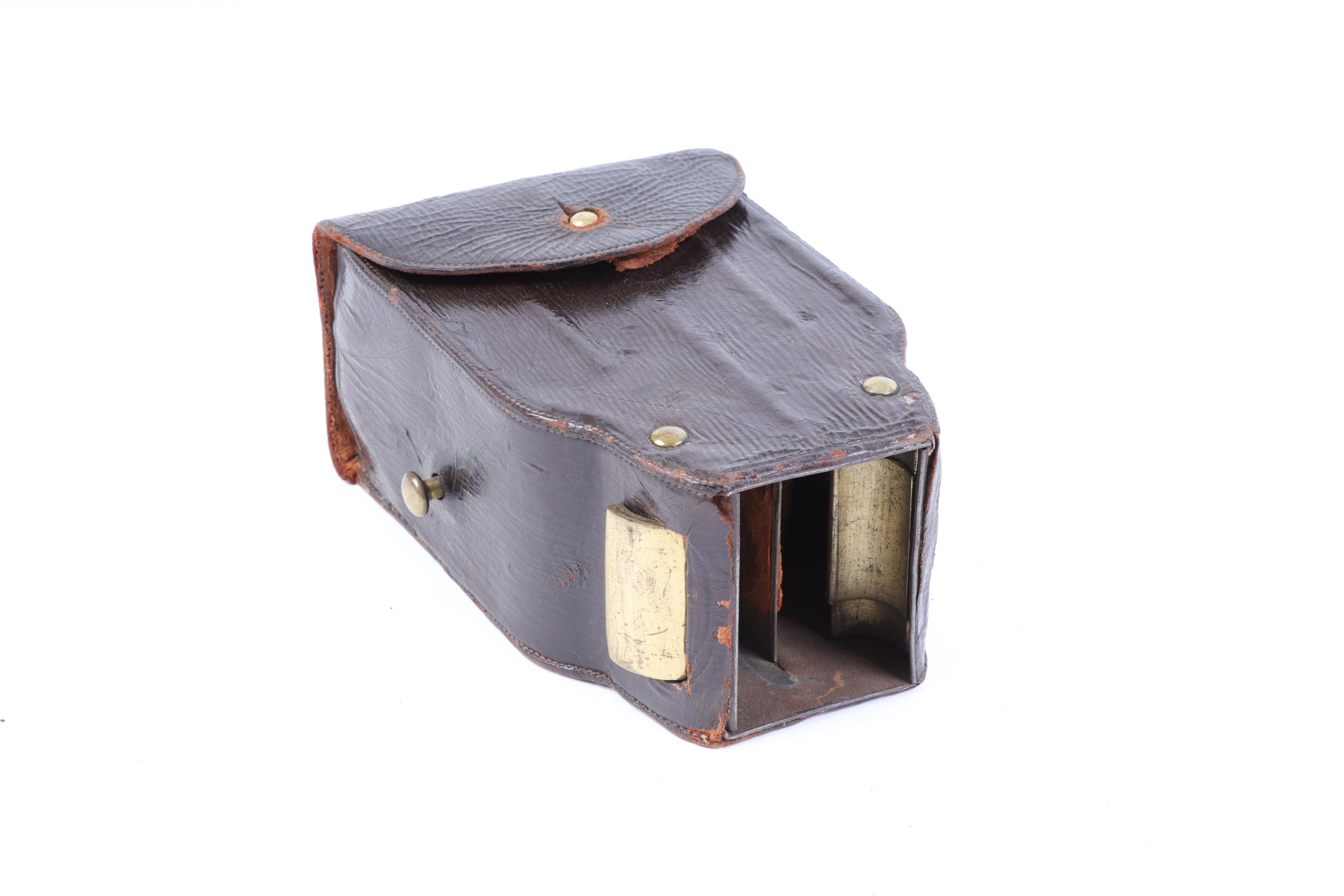 Early leather and brass cartridge dispenser - Image 2 of 4