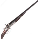 (S2) 12 bore double hammer gun by E. Whistler, 30 ins discreetly sleeved barrels, ¼ & ½, the concave