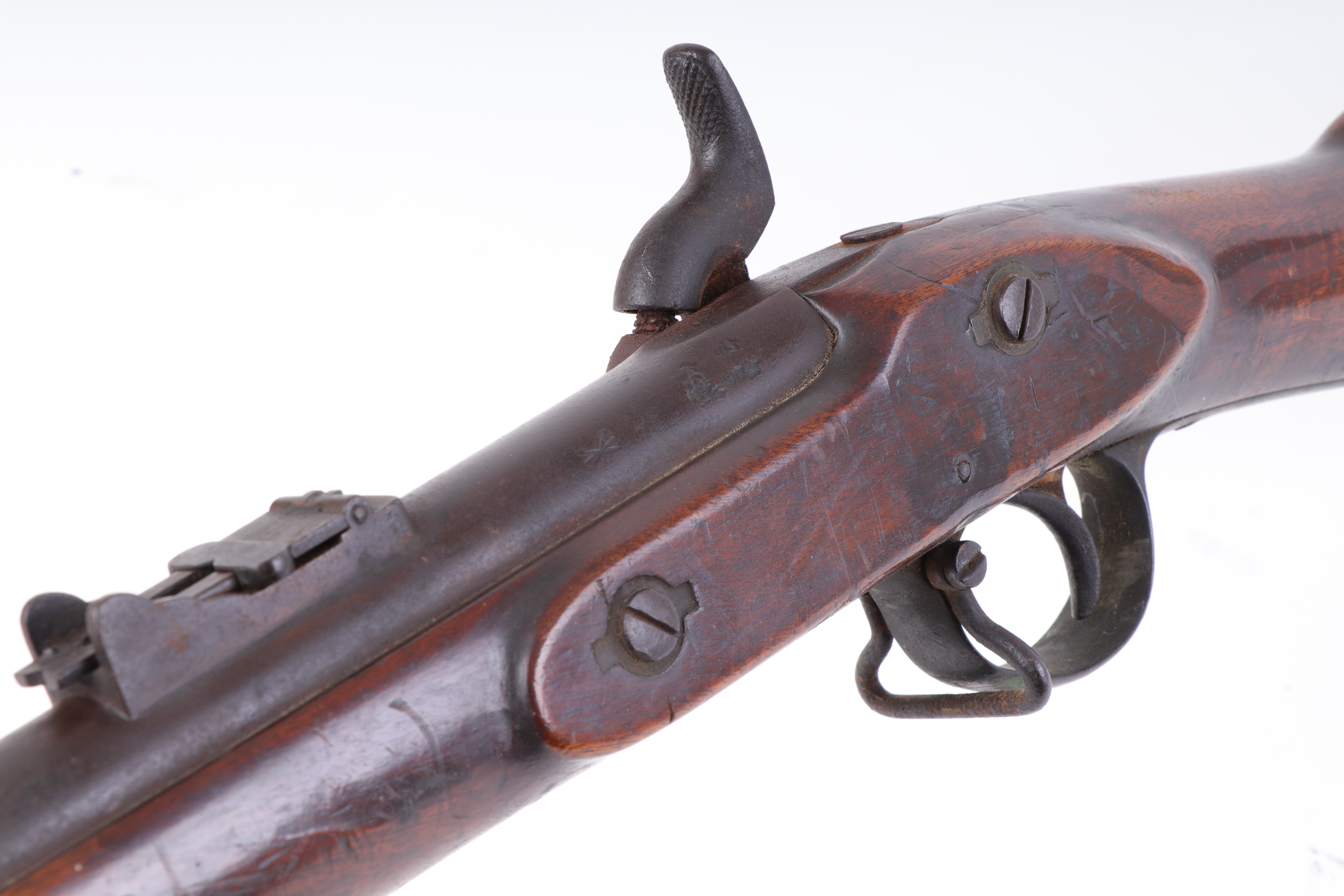 (S58) .577 Tower Enfield percussion smooth bore musket, 38½ ins barrel with blade and ramp sights - Image 6 of 11