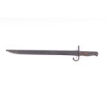 Early P1897 Japanese Type-30 bayonet, 400mm single edged and fullered blade with 'hourglass'