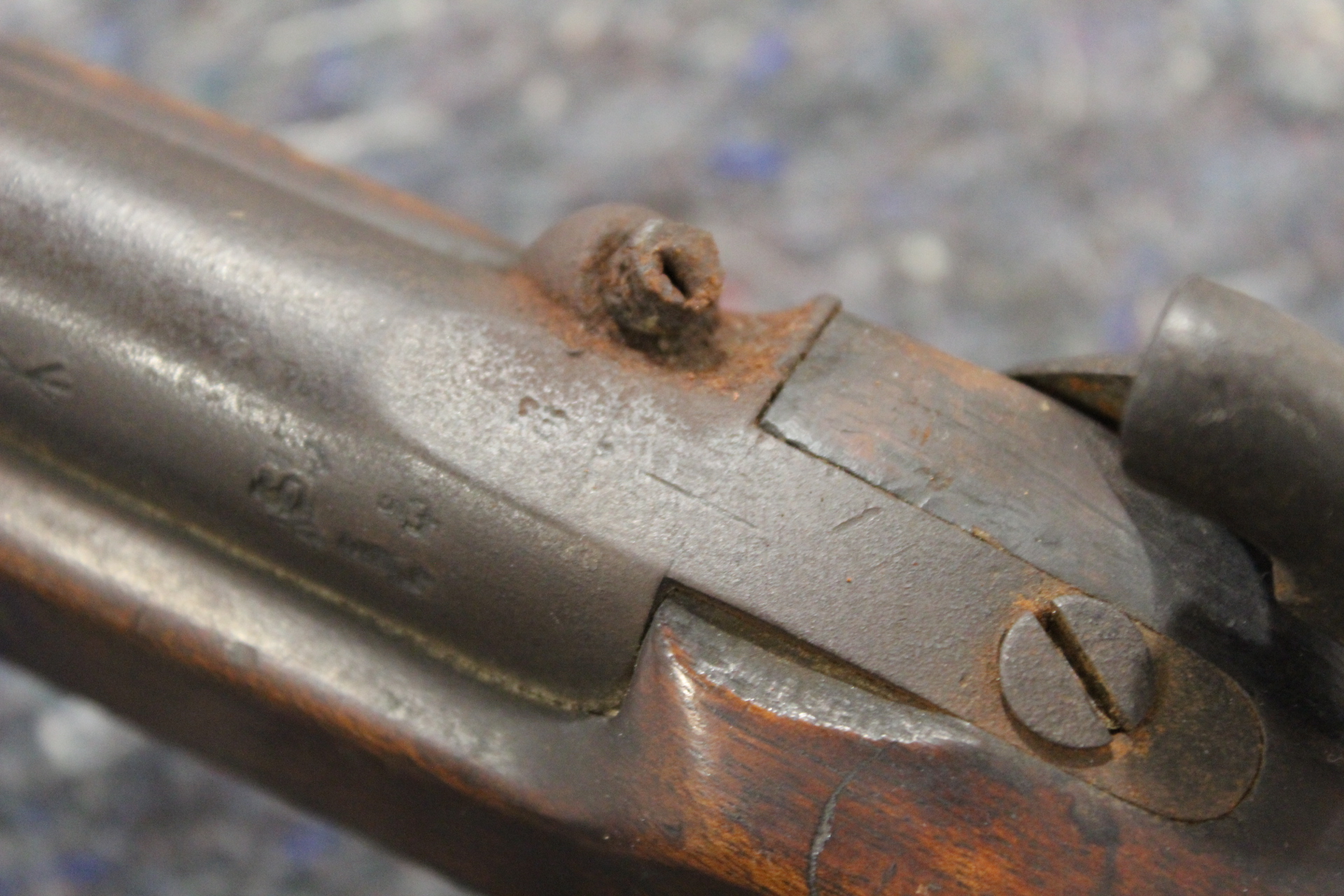 (S58) .577 Tower Enfield percussion smooth bore musket, 38½ ins barrel with blade and ramp sights - Image 9 of 11
