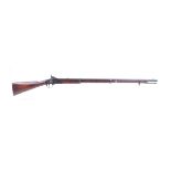(S58) .650 Enfield percussion musket, 39 ins smooth bore barrel, fullstocked with three steel bands,