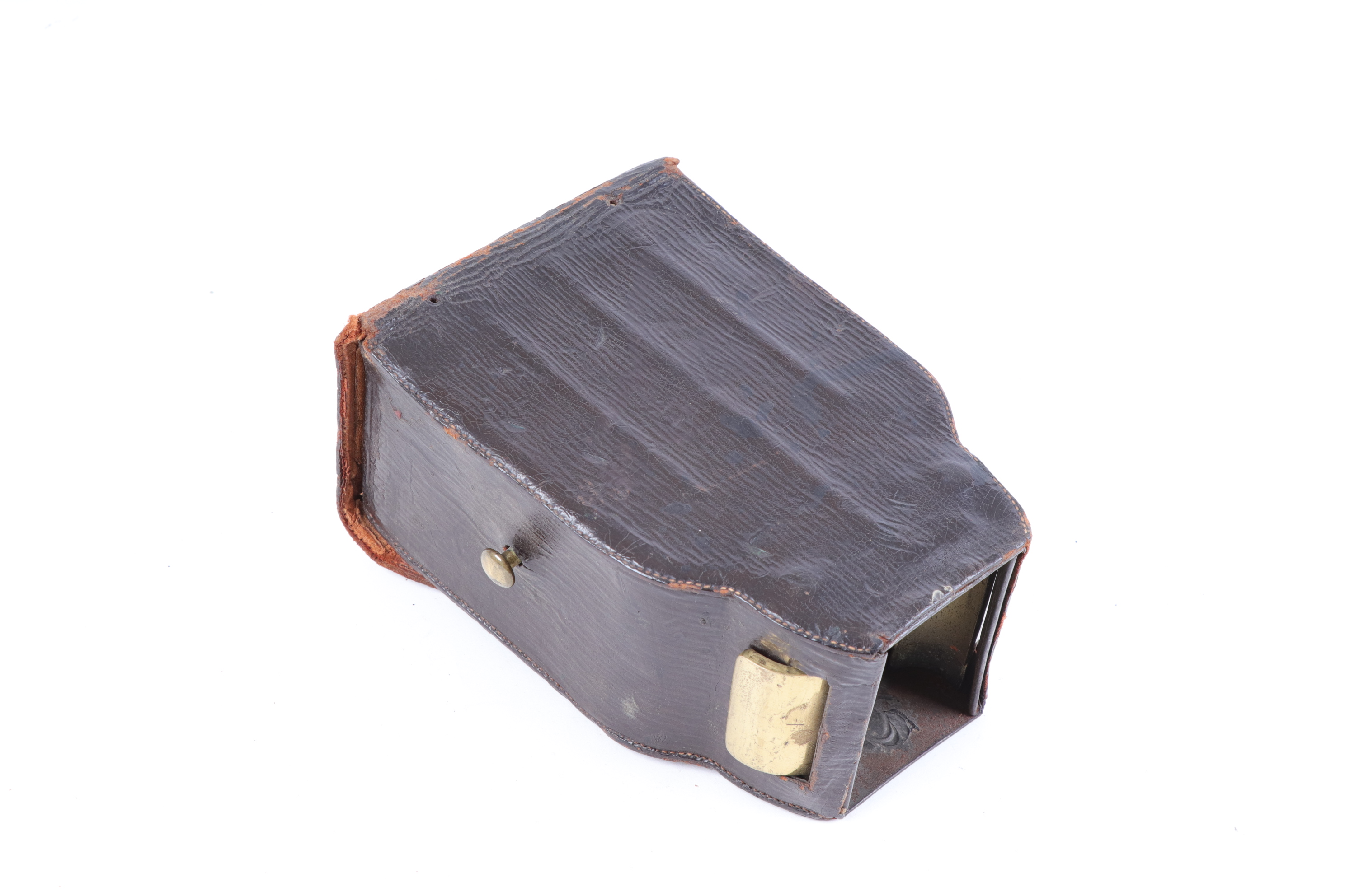 Early leather and brass cartridge dispenser - Image 4 of 4